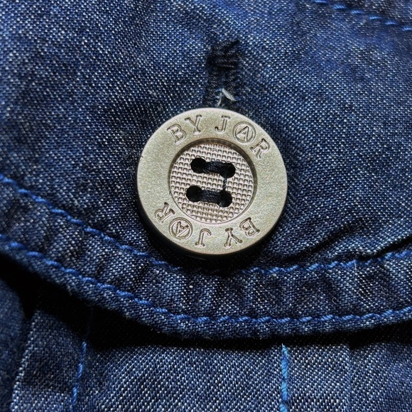 JR by JAR Denim Field Jacket Utility Coat 100% Cotton Full Zip Front Monogrammed - Picture 10 of 15